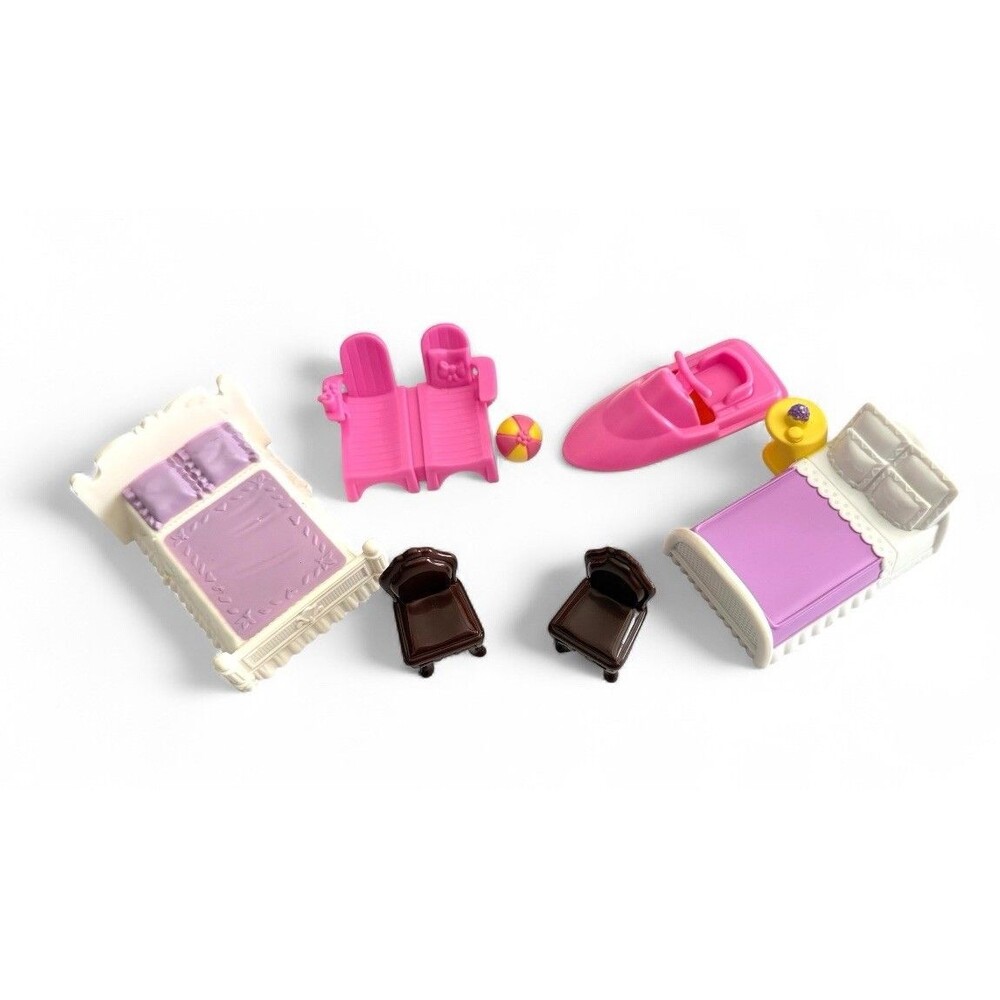 Fisher Price Sweet Streets Beach House Cottage Mansion‎ Dollhouse Furniture Lot